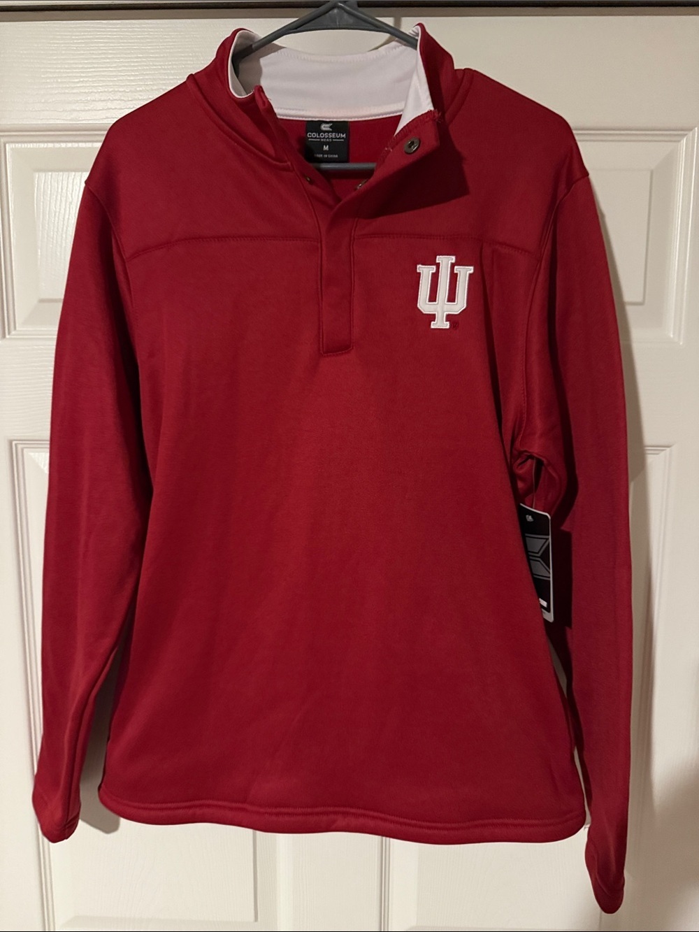 Colosseum Men's Indiana University Red Pullover with White Trim